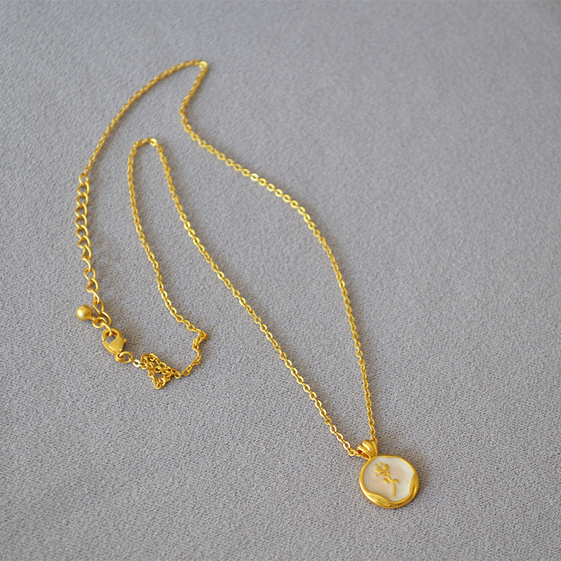 Enamel Wooden Horse Pearl Necklace